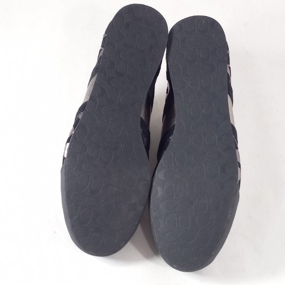 Coach Shoes Paxton Wm 7M Silver and Black Casual Lace-up Footwear A1441 - Picture 10 of 13